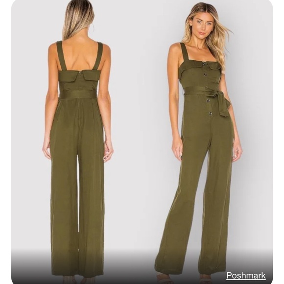 Lovers + Friends Artsy Jumpsuit Pant Green XS - Picture 1 of 5